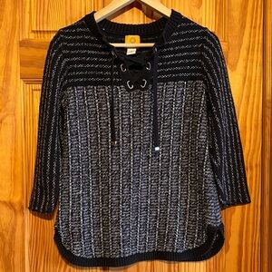 Ruby Rd. Black and White Knit Top
